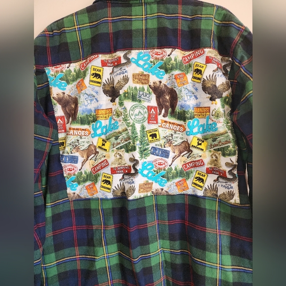 Men's Matchstick Upcycled Button Down Long Sleeve Shirt Size Extra Extra Large - Picture 5 of 6